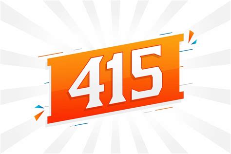 415 number vector font alphabet. Number 415 with decorative element ...