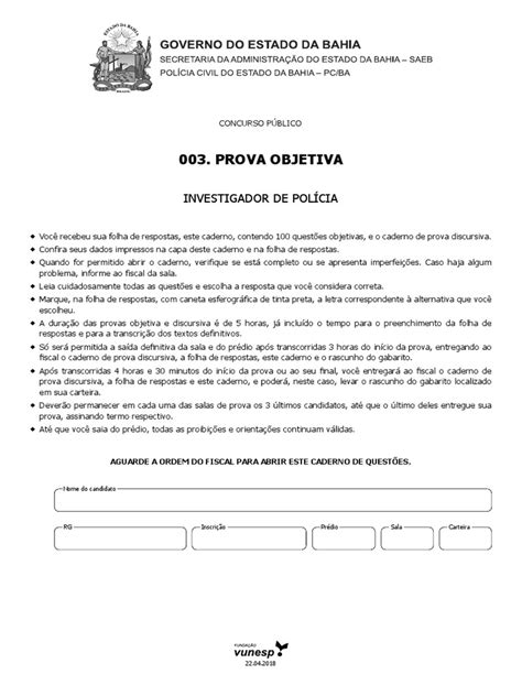 O Que Cai Na Prova Da Polícia Civil Investigador - Prova Investigador Polícia Civil 2018 | PDF | Crime e Violência ...