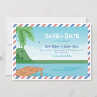 cruise ship save  date postcard invitation zazzle