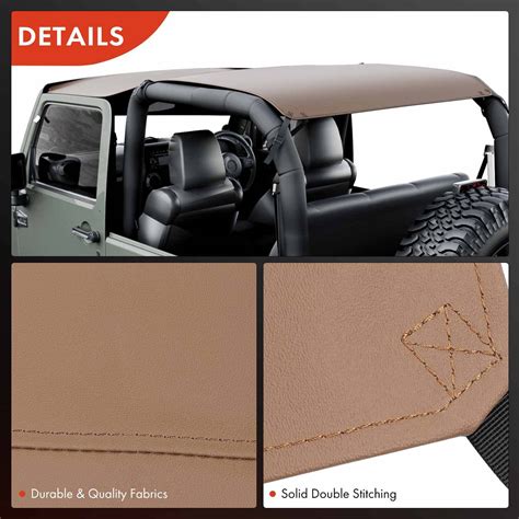 Tan Extended Bikini Soft Top For Jeep TJ Wrangler Sport