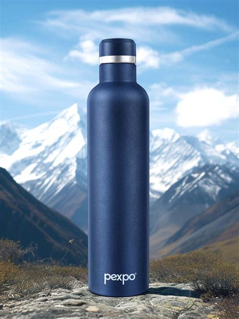 Buy Pexpo Oreo Denim Blue Thermosteel Isi Certified Hot Flask Insulated Water Bottle Ml