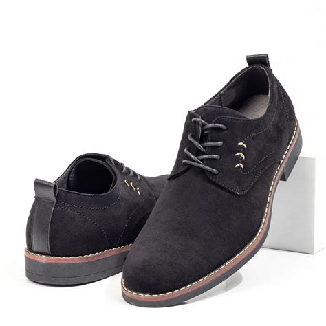 Pantofi Eleganti Barbati Negri Suede Mod Modlet