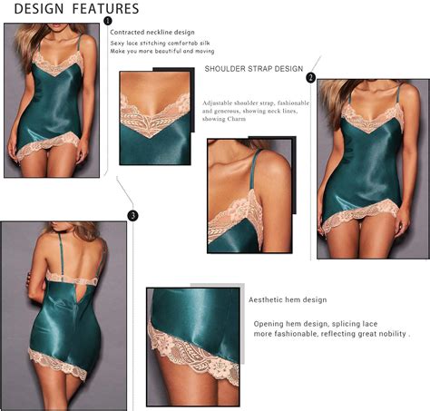 Buy Satin Chemise Sexy Lingerie Halter Dress Lace Nightgown Sleepwear For Women Online At Lowest