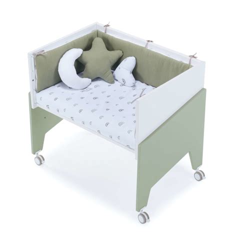 Berceaux Cododo 50x80 Cm En Vert Olive Avec Textile E Matelas Equo