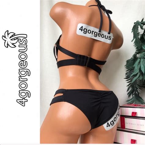 Victoria S Secret Swim Vs C Dddcb Banded Black Push Up Bikini Set Poshmark