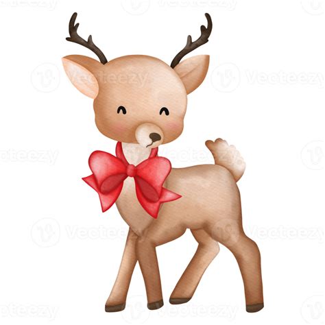 Cute Reindeer Watercolor Christmas Season Illustration 12664471 PNG