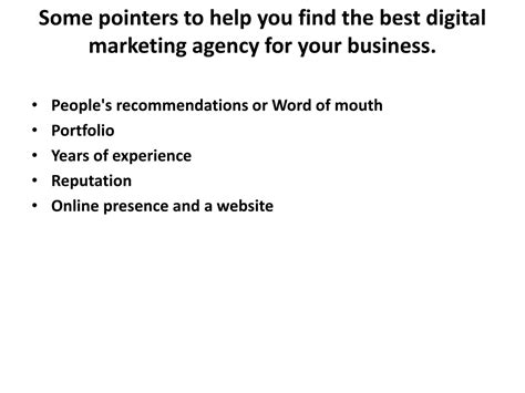 Ppt 5 Ways For Selecting The Best Digital Marketing Agency For Your Business Powerpoint