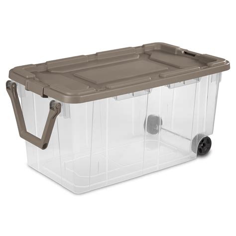 Sterilite Qt Wheeled Storage Box Taupe Splash Walmart