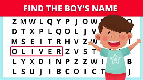 👦 Find The Boys Name Words Game Word Search Game 25 Boys Names