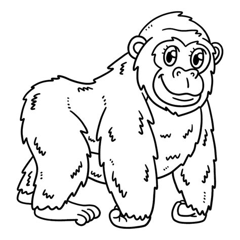 Premium Vector Baby Gorilla Isolated Coloring Page For Kids