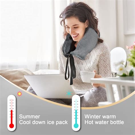Aqhui Long Hot Water Bottle L Extra Long Fluffy Hot Water Bottle With Cover Uk Wearable Hot
