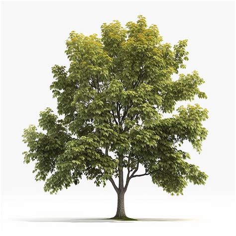 Premium AI Image | Shagbark hickory tree isolated white background AI ...