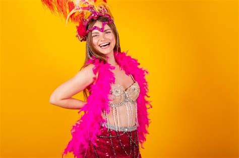 Premium Photo Beautiful Blonde Brazilian Woman With Queen Clothes