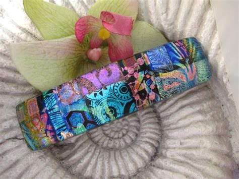 Color Splash Dichroic Glass Barrette