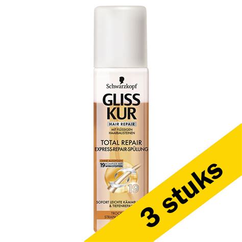 Aanbieding 3x Schwarzkopf Gliss Kur Total Repair 19 Anti Klit Spray