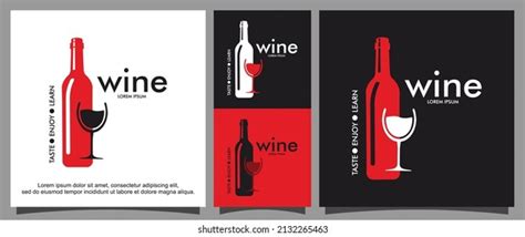 Wine Bottle Glass Logo Template Stock Vector Royalty Free 2132265463