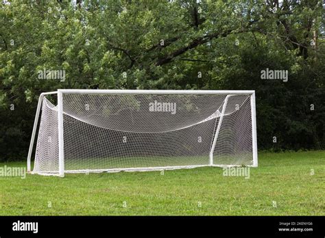 Wide Open Goal On Amateur Soccer Field Stock Photo Alamy
