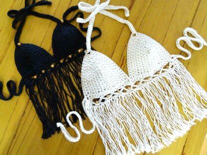 Crochet Boho Tassel Bikini Top Crochet Pattern By Rhinestone Mumma LoveCrafts