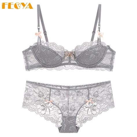 Feoya 2018 Novas Rendas Sexy Push Up Bar Set Mulheres Metade Ajustável