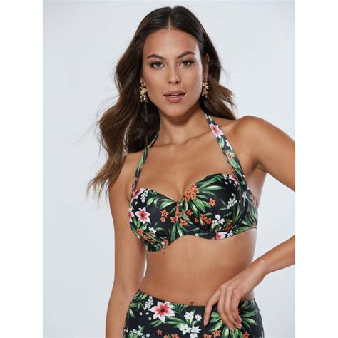 Haut de bikini à armatures avec rembourrage noir Suisses