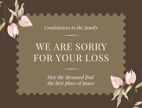 Heartfelt Sympathy Message with Flowers Online Postcard Template ...