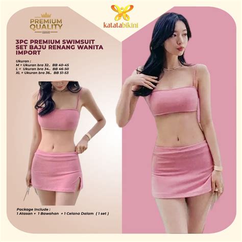 Jual Katata Bikini Pc Premium Swimsuit Set Baju Renang Wanita Import Bk Shopee Indonesia