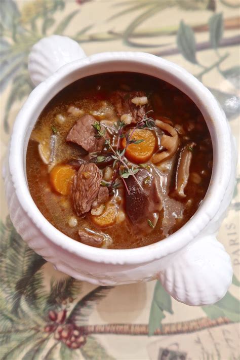 Scrumpdillyicious Beef Barley Soup With Mushrooms And Madeira