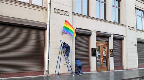 Russia Pussy Riot Mark Vladimir Putins Birthday With Rainbow Flags World News The Indian