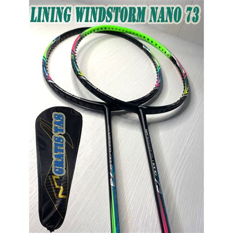 Jual Raket Badminton Lining Nano Windstorm Original Fullset Pasang