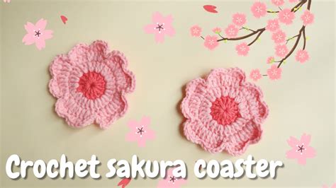 Crochet Cherry Blossom Sakura Coaster Beginner Friendly Crochet