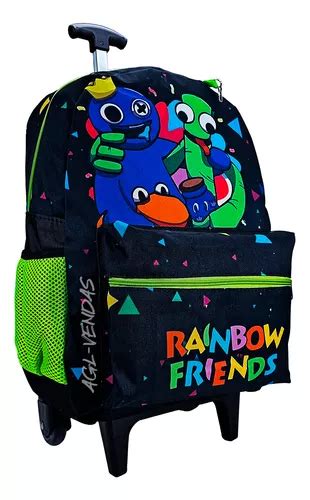 Mochila Bolsa Escolar Juvenil Rodinhas Do Rainbow Friends