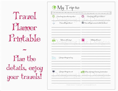 Free Printable Travel Itinerary Template Printable Templates