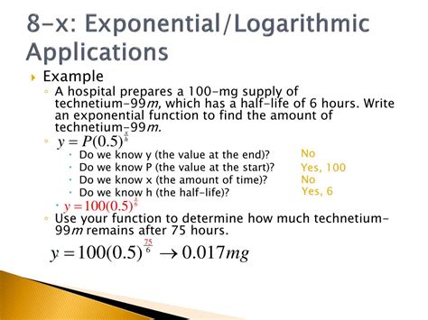 PPT - Chapter 8-x Applications of Exponential and Logarithmic Functions ...