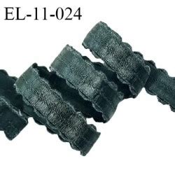 Elastique 11 mm lingerie haut de gamme couleur vert anglais brillant fabriqué en France pour une