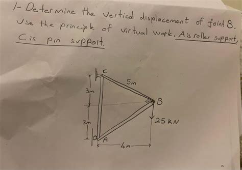 Solved 1 Determine The Vertical Displacement Of Joint B