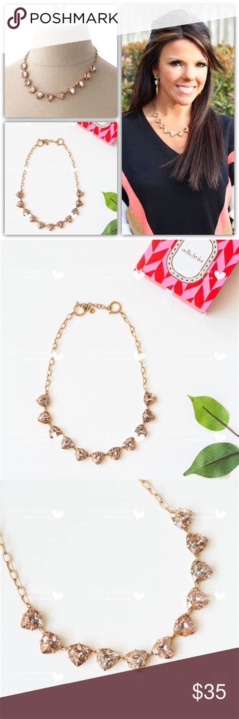 Stella And Dot Somervell Crystal Necklace Peach Crystal Necklace