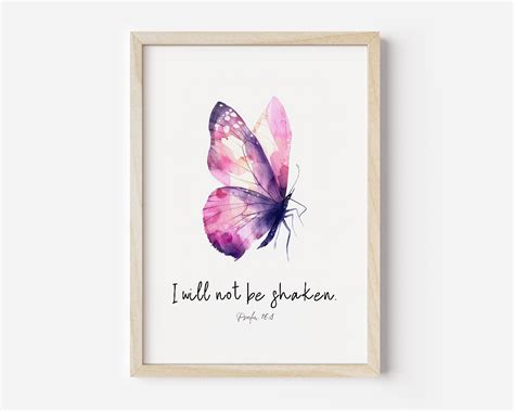 I Will Not Be Shaken Bible Verse Wall Art Psalm Digital