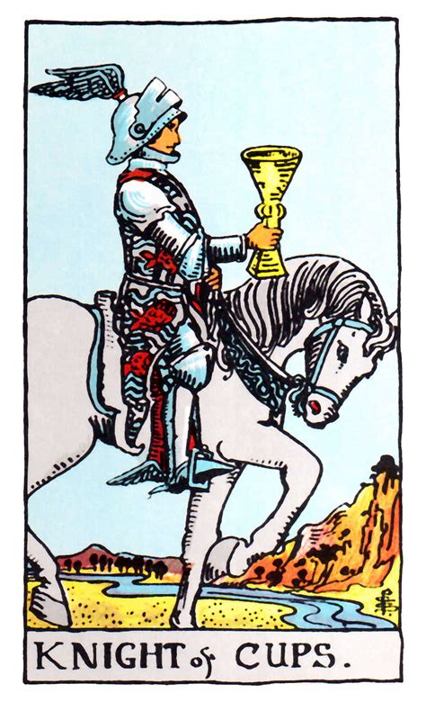 knight  cups rider waite rider waite tarot cards knight  cups
