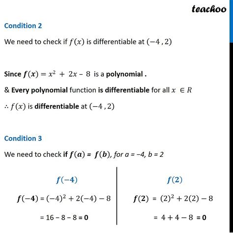 Question 1 Verify Rolles Theorem For F X X2 2x 8