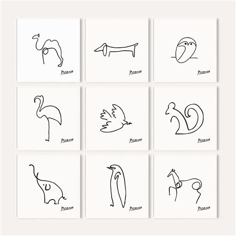 Picasso Animals Prints / Picasso Prints Set of 9 / Picasso - Etsy ...