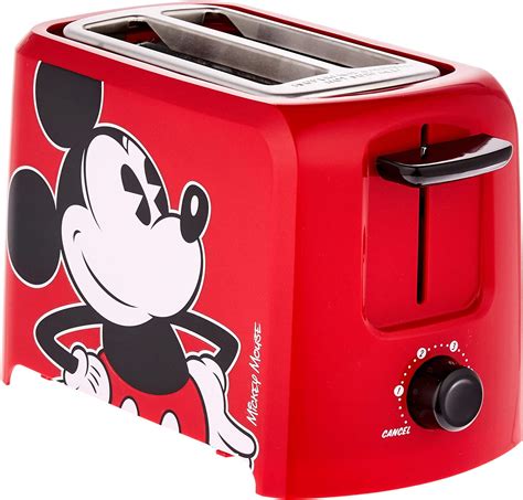 Disney Mickey Mouse 2 Slice Toaster, Red/Black - Walmart.com