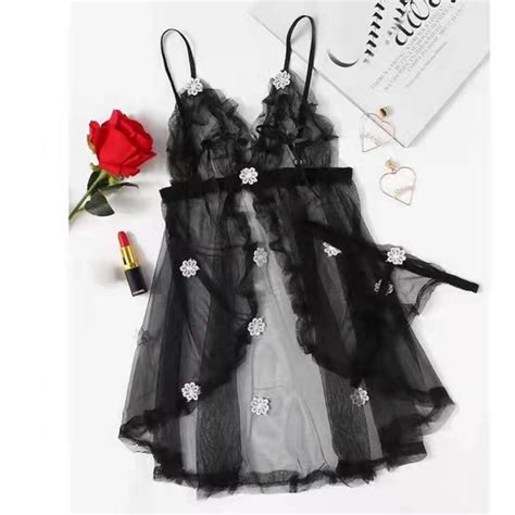 Women S Lace Sex Nighties Split Dress Sexy Underwear Shopee Philippines