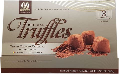 Truffles Donckels Belgian Truffles, Cocoa Dusted-3 Pack , 16 Oz ...