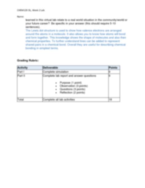 SOLUTION CHEM 120 Week 2 Ionic And Covalent Bonds Lab Report Studypool