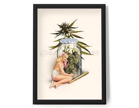 Cannabis Girl 3 weed Art Weed Poster Marijuana Art Pinup | Etsy