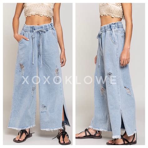 Pol Jeans Pol 9s Distressed Drawstring Waist Denim Jeans Poshmark