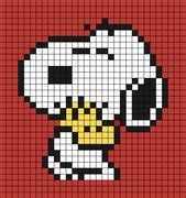 snoopy pixel art | Pixel art, Canvas crafts, Plastic canvas crafts