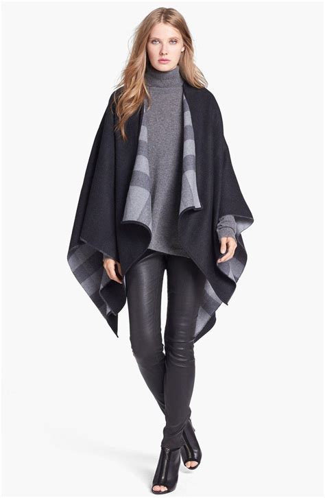 Burberry Reversible Merino Wool Cape Nordstrom Poncho Style Basic