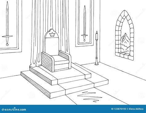 Throne Room Drawing Sketch Coloring Page