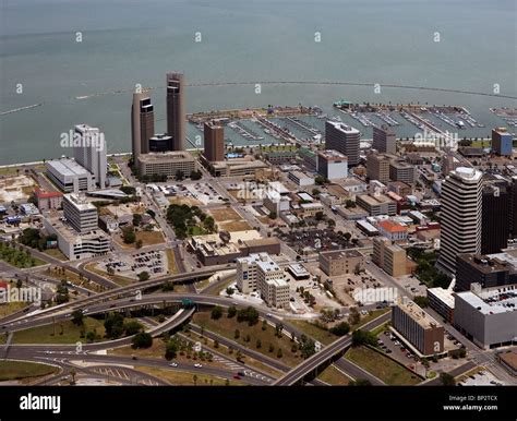 Aerial View Above Corpus Christi Texas Stock Photo Alamy